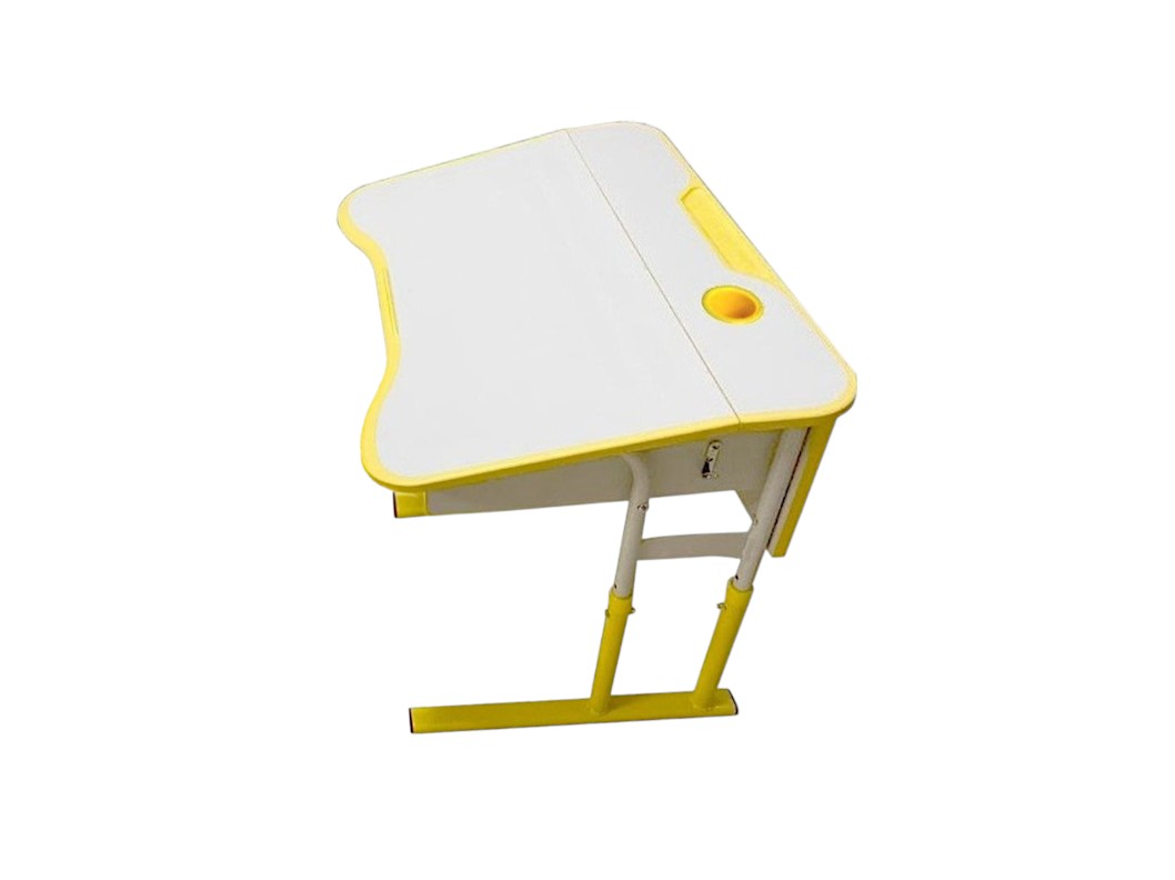 Стіл учнівський 1-місний з шухлядою та поліуретановою крайкою№3-6 РОЗКОМ, розмір 700х550х580-640-700-760 мм.